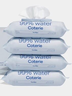 Coterie baby wipes -sensitive skin ,plant base ,unscented 4 packs 244 wipes